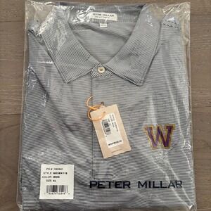 Peter Millar‎ University of Washington Jubilee Stripe Performance Polo Sz XL